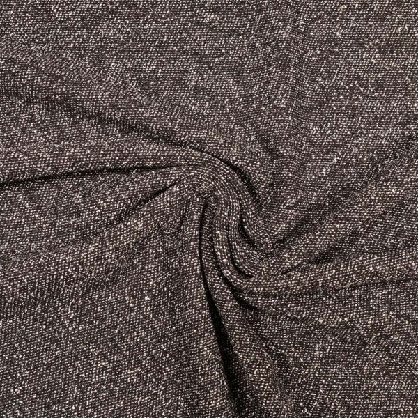 Schurwoll-Mix Tweed Kostümstoff - schwarz/wollweiss