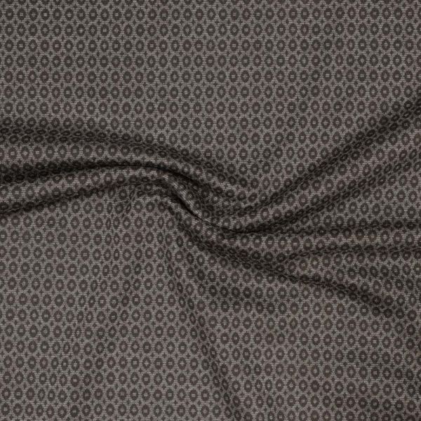Stretch Feinstrick Melange & Ornamente - grau/schwarz