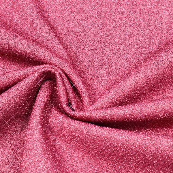 Doubleface Lurex Feinstrick & Baumwolle uni - pink/wollweiss
