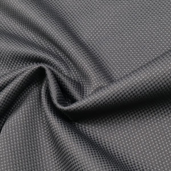 Hemdenstoff Baumwolle-Polyester Mix Piqué-Muster - dunkelgrau