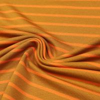 Sommersweat Stoff Streifen - ocker/orange Extra breit !