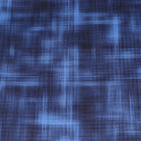 Baumwoll- Satin Retro-Muster - royalblau/nachtblau