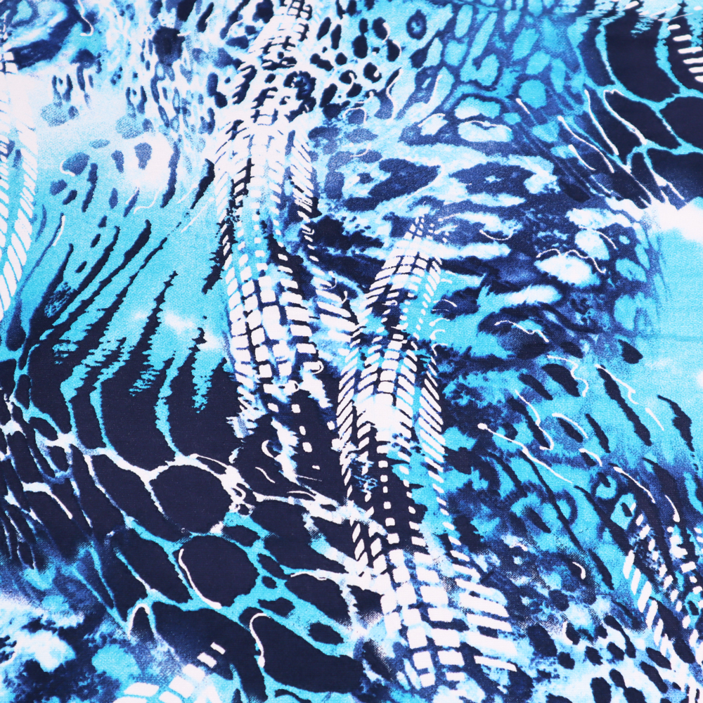Viskose Jersey Stoff Bedruckt Batik Muster Elastisch Kleiderstoff Strandkleid 