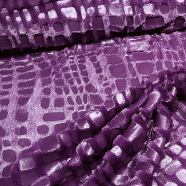 Microfaser Plüsch mit Kroko-Muster - lila