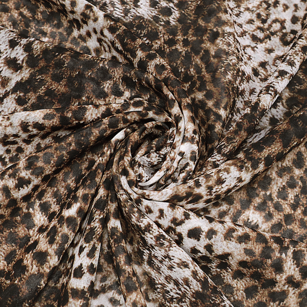 Chiffon mit Leoparden-Muster -weiss/beige/braun