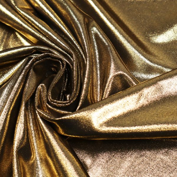 Glamour Stretch-Jersey Folienprint - gold/schwarz