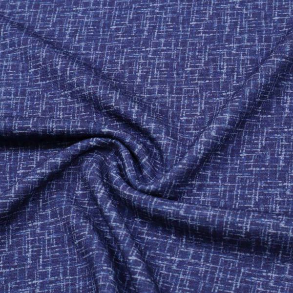 Interlock- Jersey gemustert - dunkelblau/hellblau Extra breit !
