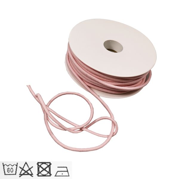 Elastische Kordel Chevron 5 mm - rosé/weiss