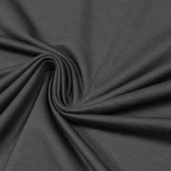 Baumwolle-Modal-Lycra Jersey uni - schwarz Öko-Tex Standard-100 Extra breit !