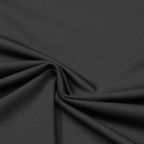 Baumwolle-Lycra Jersey uni - schwarz Extra breit !