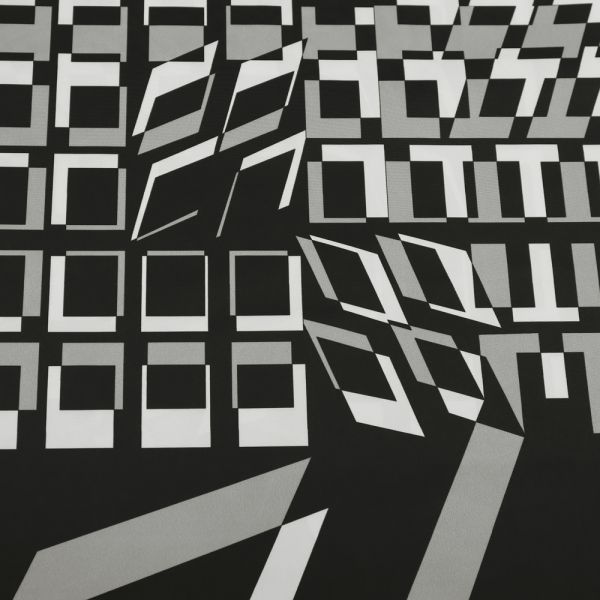 Jackenstoff Geometrische Muster - schwarz/grau/wollweiss