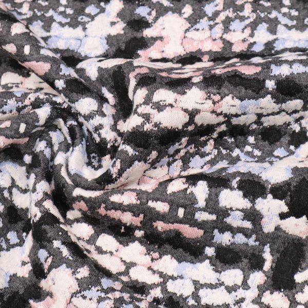 Doubleface Viskosejersey Struktur Muster & Melange - anthrazit/wollweiss/hellblau/altrosa/schwarz