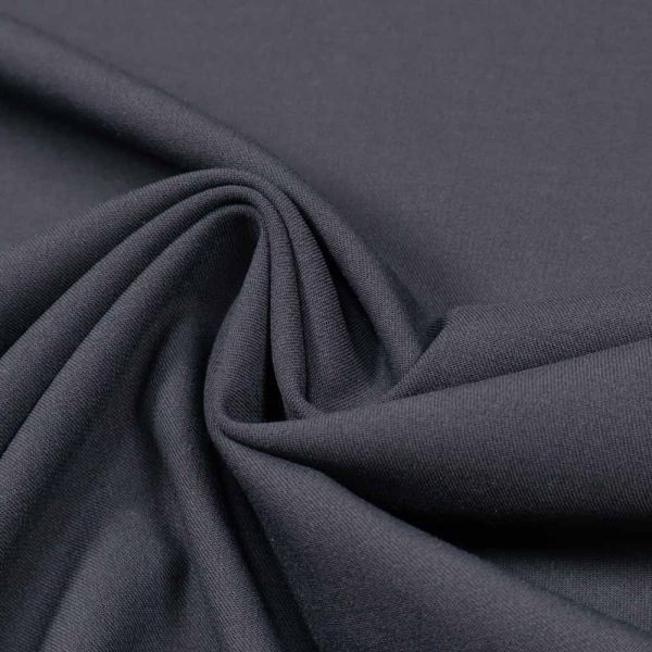 Stretch Schurwolle-Polyester Mix Kostümstoff uni - marineblau