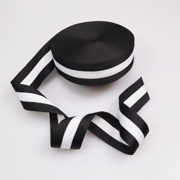 Webband Gurtband Streifen - schwarz/weiss 4,0 cm