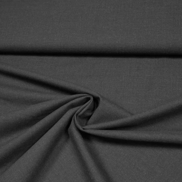 Trevira Schurwolle-Polyester Mix Kostümstoff Melange - schwarz