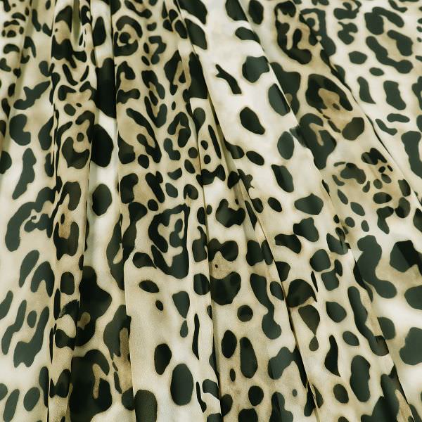 Chiffon mit Leoparden-Muster - beige/schwarz