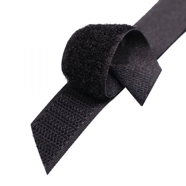 Klettband Hakenband + Flauschband zum Aufnähen - schwarz 20mm