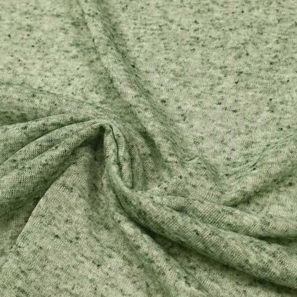 Feinstrick-Jersey Melange - mintgrün/dunkelgrün
