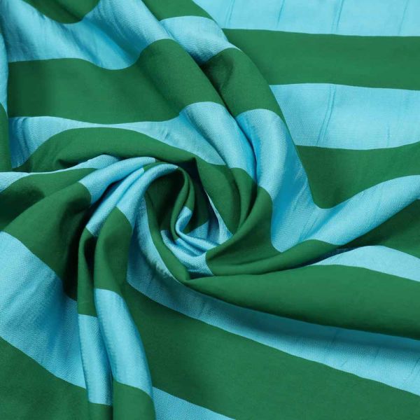 Viskose-Acetat-Polyester Mix Streifen - türkis/dunkelgrün