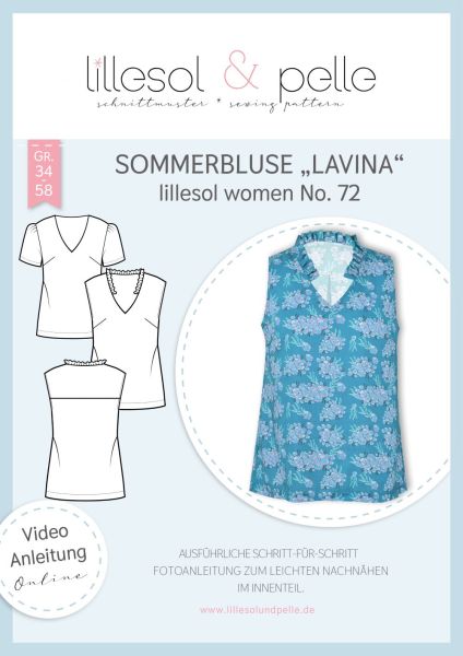 Papierschnittmuster Lillesol women No.72 Sommerbluse Lavina