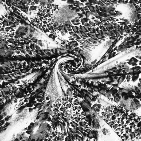 Viskosejersey mit Leoparden-Muster - schwarz/weiss/anthrazit