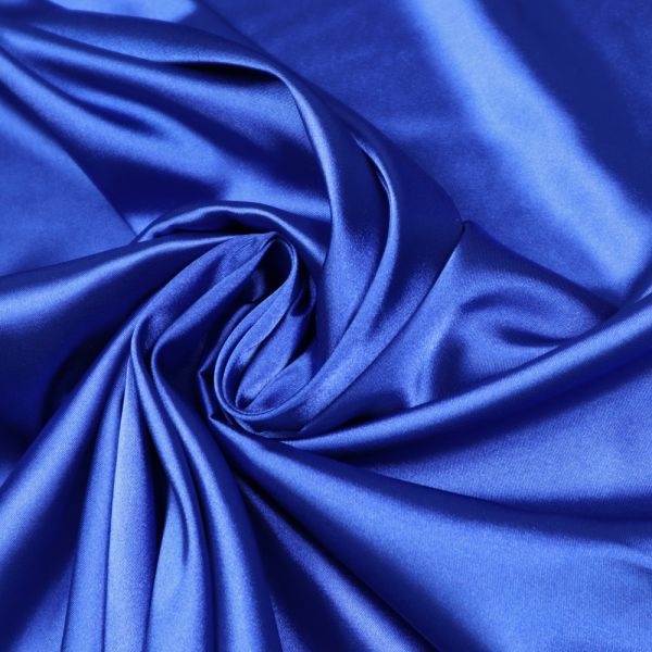 Polyester- Stretch Satin uni - royalblau