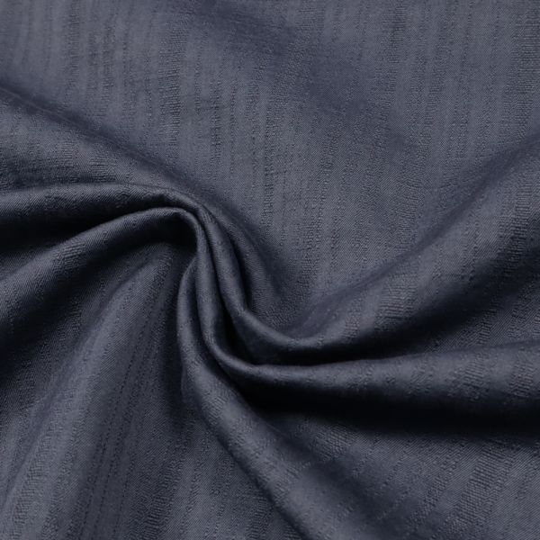 Baumwoll- Jackenstoff mit Web-Muster uni - dunkelblau