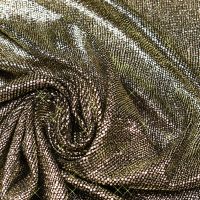 Stretch Feinstrick-Jersey mit Folienprint - schwarz/gold