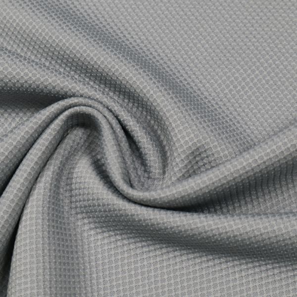 Hemdenstoff Baumwolle-Polyester Mix Piqué-Muster - silbergrau