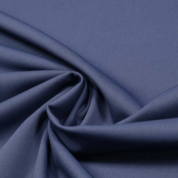 Stretch Schurwolle-Polyester Mix Kostümstoff uni - indigoblau