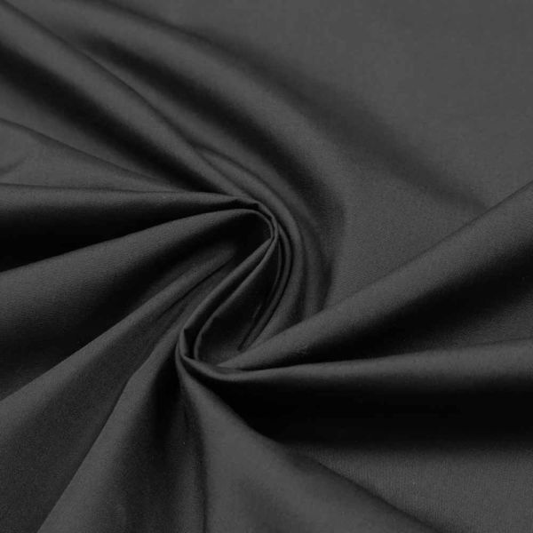 Baumwolle-Polyester Mix Hemdenstoff uni - schwarz