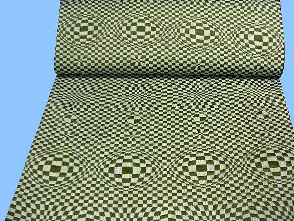 Viskose-Polyester Mix Würfel-Design in 3D-Optik - schilfgrün/wollweiss/beige