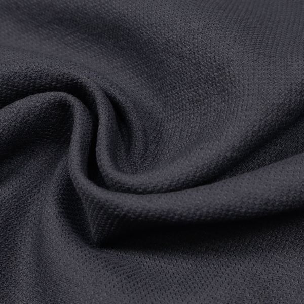 Baumwolle-Polyester Mix Piquè-Struktur uni - nachtblau