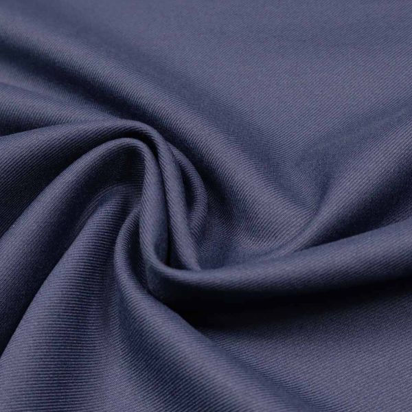 Kostümstoff Schurwolle-Polyester Mix Twill uni - dunkelblau