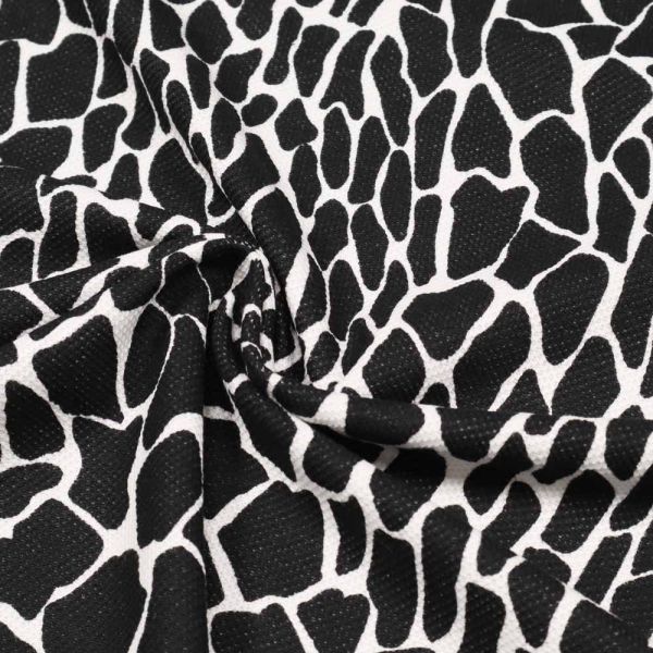 Piqué Baumwolljersey Giraffen-Muster - weiss/schwarz