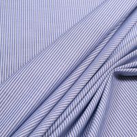 Baumwolle-Polyester Mix Streifen - blau/weiss