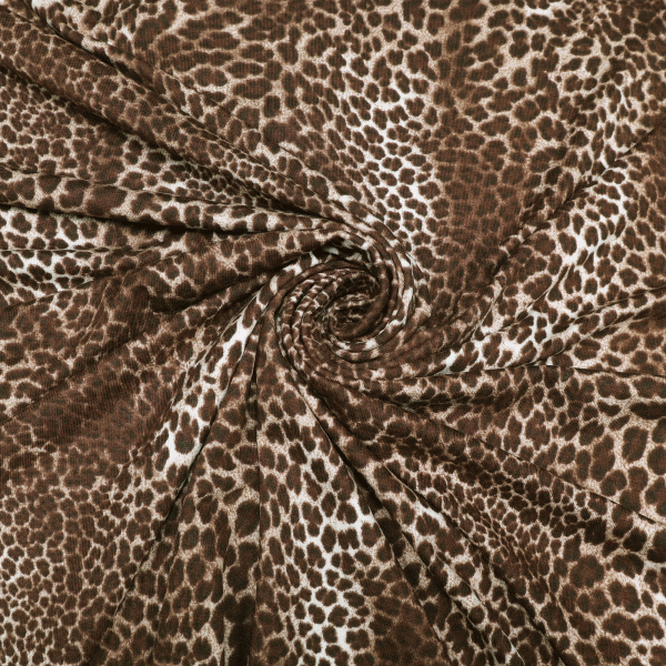 Viskosejersey mit Leoparden-Muster - braun/beige/wollwess