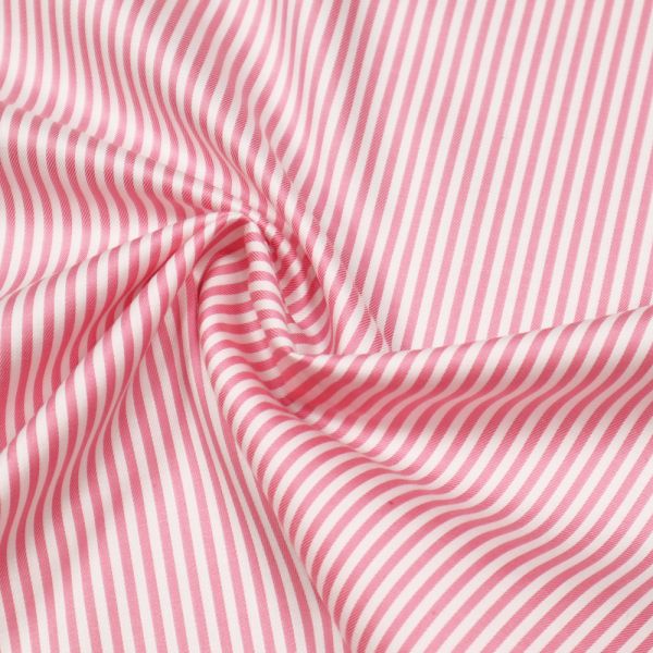 Hemden- und Blusenstoff Baumwollstoff Streifen - weiss/rosa