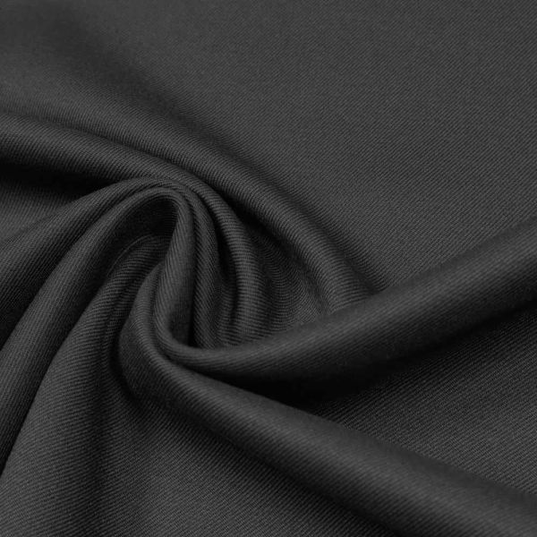 Stretch Schurwolle-Polyester Mix Kostümstoff uni - schwarz