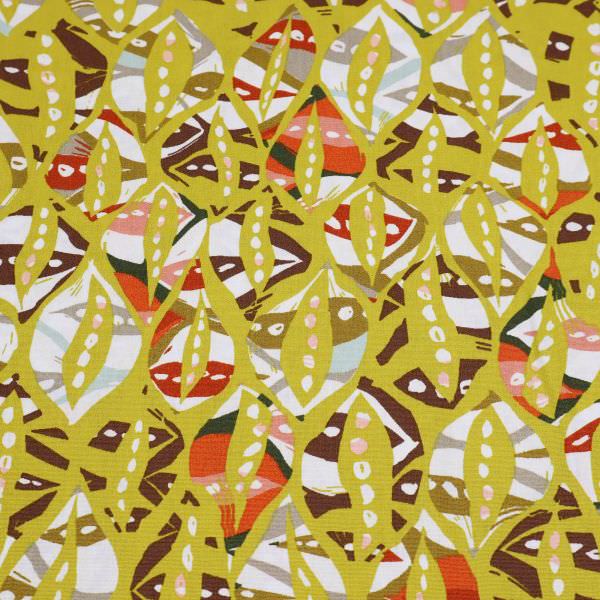 Baumwoll- Popeline Ethno-Muster | by Poppy - kiwi/weiss/terrakotta Öko-Tex Standard 100
