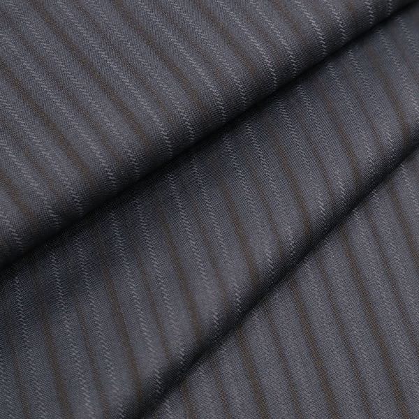 Reine Schurwolle Kostümstoff Streifen - schwrz/dunkelblau