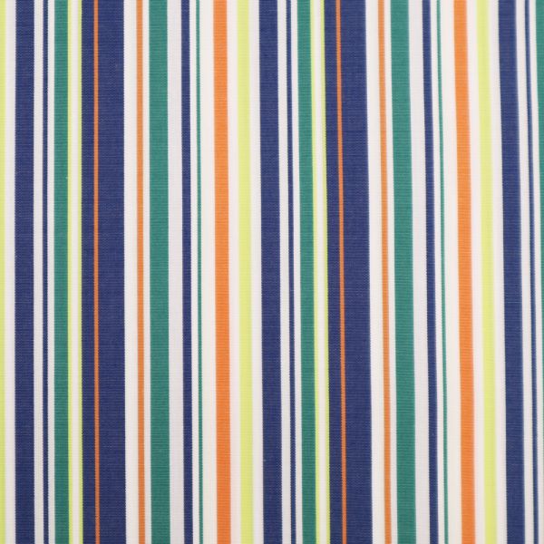 Hemden- und Blusenstoff bunte Streifen - weiss/gelb/orange/marineblau/dunkelgrün