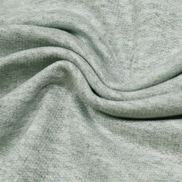 Baumwoll- Sommersweat Stoff Melange - mintgrün/grau