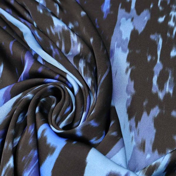 Viskose- Satin Fantasie Muster - royalblau/dunkelblau/petrol/schwarz