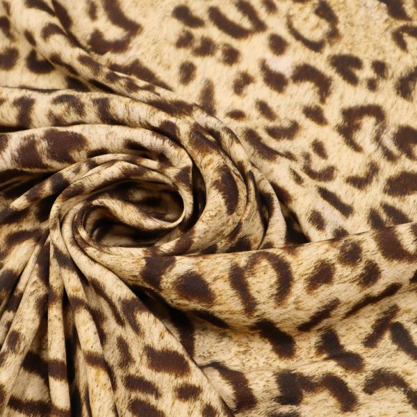 Viskosestoff mit Leopardenmuster - beige/braun