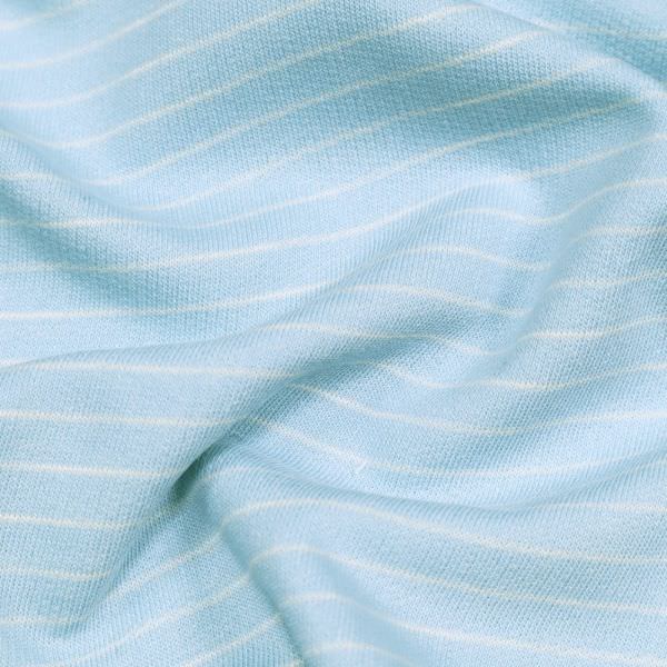 Sweatshirt Stoff Streifen diagonal - hellblau/wollweiss Extra breit !