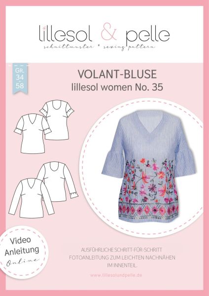 Papierschnittmuster Lillesol women No.35 Volant-Bluse