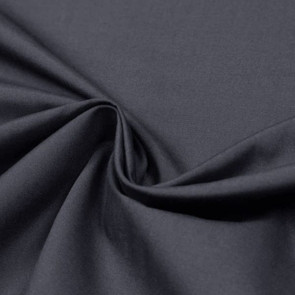 Baumwolle-Polyester Mix Hemdenstoff uni - nachtblau