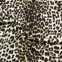 Sweatshirt Stoff mit Leoparden Muster - wollweiss/beige/schwarz Extra breit !